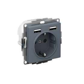 Systeme Electric AtlasDesign Грифиль SO + USB Розетка A+A, 5В/2,4А, 2х5В/1,2А, механизм