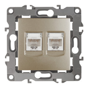 ЭРА Розетка Серия 12 12-3108-04 информационная двойная 2XRJ45 IP20 шампань