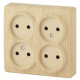 Розетка ЭРА Эксперт 11-2210-11 четверная 4х2P 16A-250В IP20 ОУ горизонт. сосна