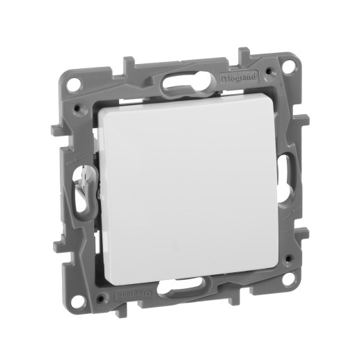 Переключатель одноклавишный - Legrand Etika - 10А 250В безвинтовые зажимы - белый