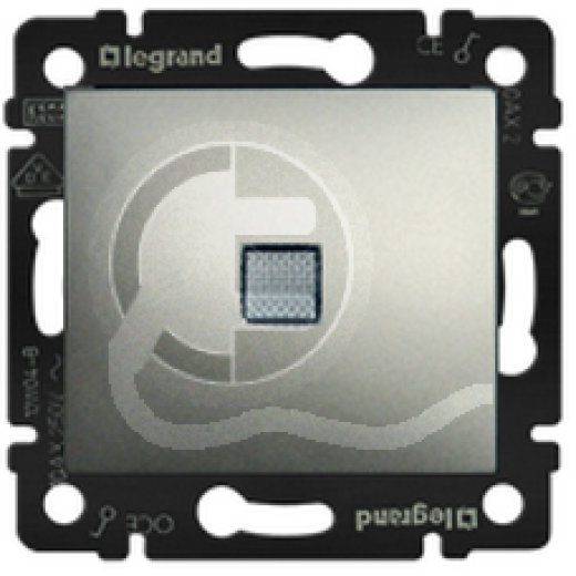 Выключатель одноклавишный с подсветкой - Legrand Valena - 10А 250В схема 1L безвинтовые зажимы - алюминий