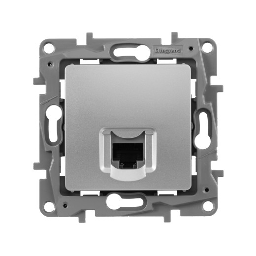 Розетка компьютерная RJ45 категория 6 UTP - Legrand Etika - алюминий
