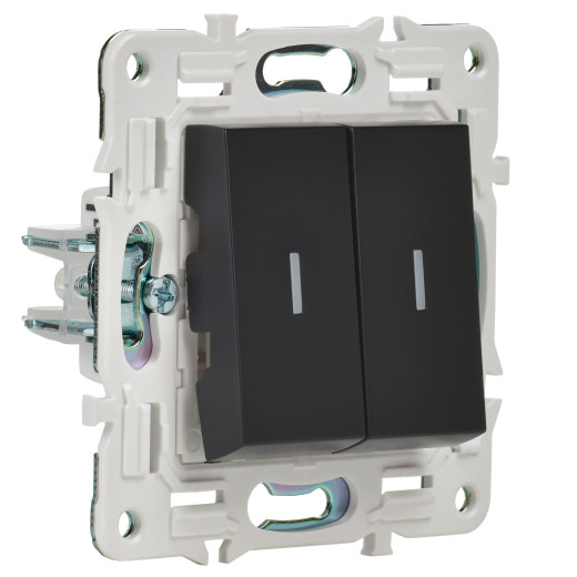 SKANDY Выключ. 2-кл. с инд. 10А SK-V09Bl черн. IEK