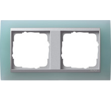 Gira Event Opaque Салатовый/Алюминий Рамка 2-ая