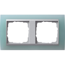 Gira Event Opaque Салатовый/Алюминий Рамка 2-ая
