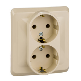 Systeme Electric Этюд Крем Розетка 2-ая с/з без шторок
