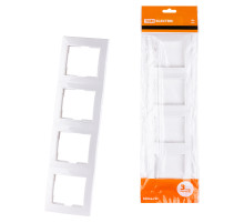 TDM Рамка 4-х постовая вертикальная белая 