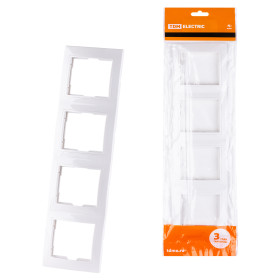 TDM Рамка 4-х постовая вертикальная белая 