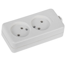 ЭРА Колодка K-2 2 розетки без зазeмления белая
