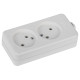 Колодка ЭРА K-2 2 розетки без зазeмления белая