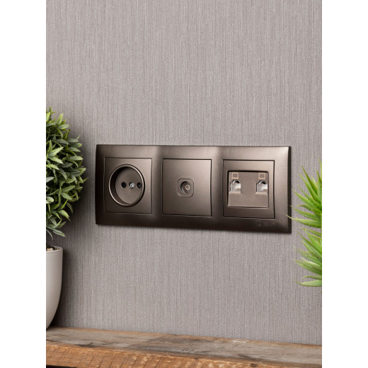 Валенсия Рамка 3-местная графит EKF