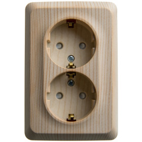 Systeme Electric Этюд наруж Сосна Розетка 2-ая угловая с/з со шторками 16А 250B