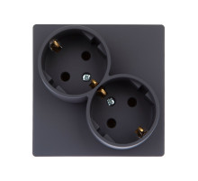 Simon 24 Графит Розетка 2Х2К+3 Sсhuko без защитных шторок