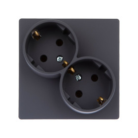 Simon 24 Графит Розетка 2Х2К+3 Sсhuko без защитных шторок