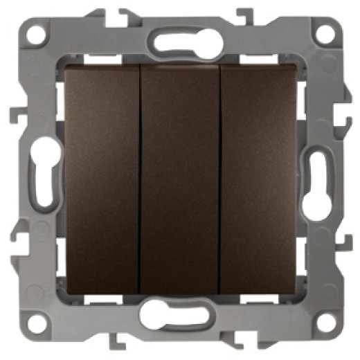 12-1107-13 ЭРА Выключатель тройной, 10АХ-250В, IP20, Эра12, бронза (10/100/2500)