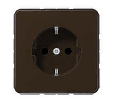 JUNG Коричневая Розетка штепсельная Schuko 16A 250V с защитой от детей, центральная плата