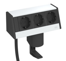 OBO Bettermann Настольный бокс со скобой DB укомплектованный (3 розетки 220В) алюминий, серебристый