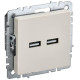 BRITE Роз. USB A+A 3,1А РЮ10-1-БрКр беж. IEK