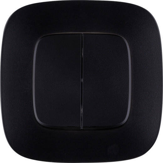 Valena ALLURE.Выключатель двухклавишный 10А 250В с лицевой панелью.Безвинтовые зажимы.Антрацит