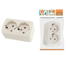 TDM Розетка двойная 2П+3 открытой установки IP20 16А, сл. кость 