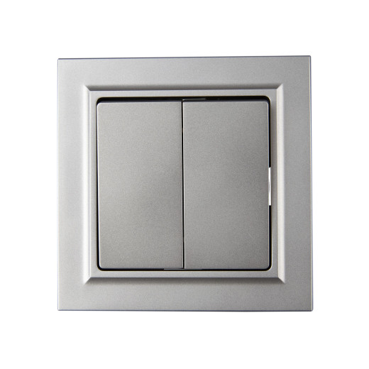 BRITE Выключ. 2-кл. 10А в сб. ВСР10-2-0-БрС сталь IEK