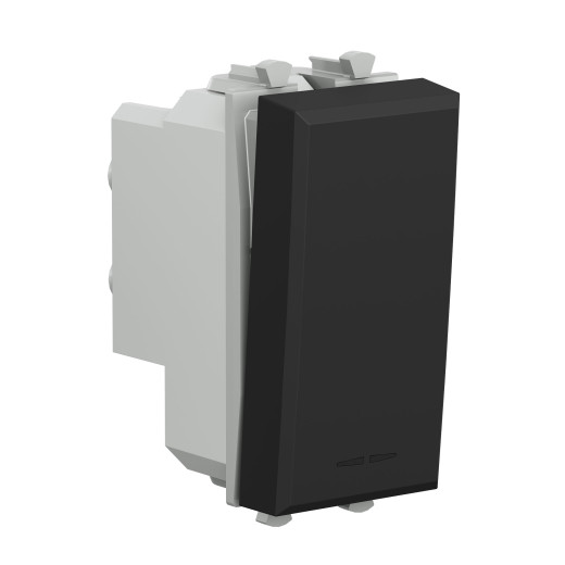 Выключатель двухполюсный модульный, Avanti, черный матовый, 1 модуль