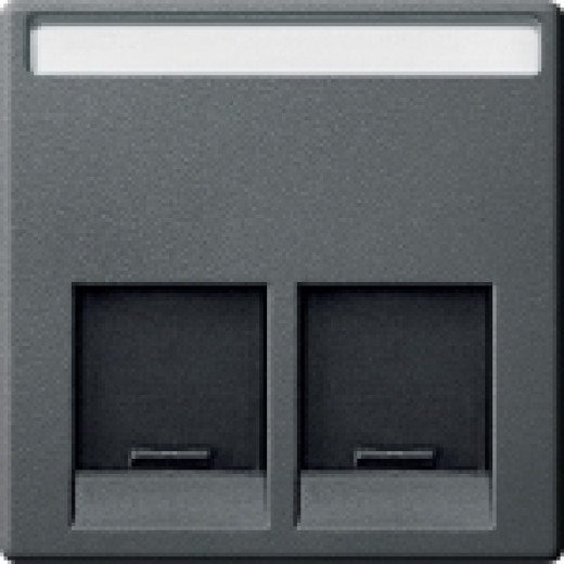 MERTEN ЦЕНТР.ПЛАТА д/розеток с разъемом RJ45 2 поста, АНТРАЦИТ, SM