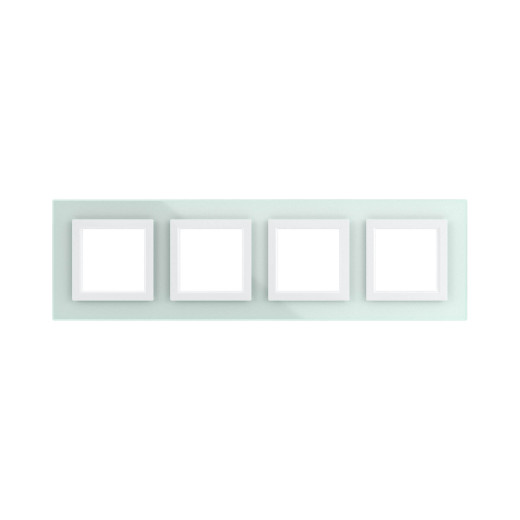 Рамка из натурального стекла 4 поста (8 мод.), Avanti, светло-зеленая