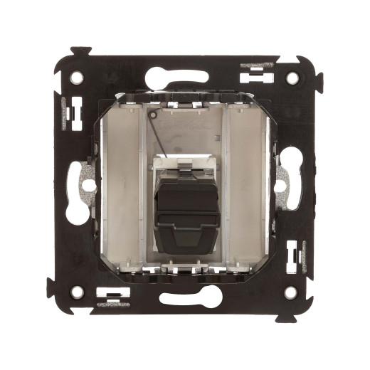 HDMI розетка одинарная в стену, тип А-А, Avanti, закаленная сталь