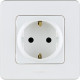 Розетка с заземлением - Legrand/Daccord Inspiria - со шторками 16А 250В винтовые зажимы - белый