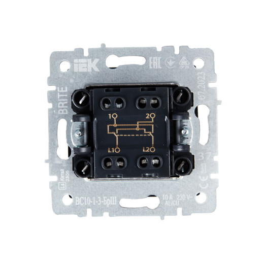 BRITE Выключ. 1-кл. перекр. 10А ВС10-1-3-БрШ шамп. IEK