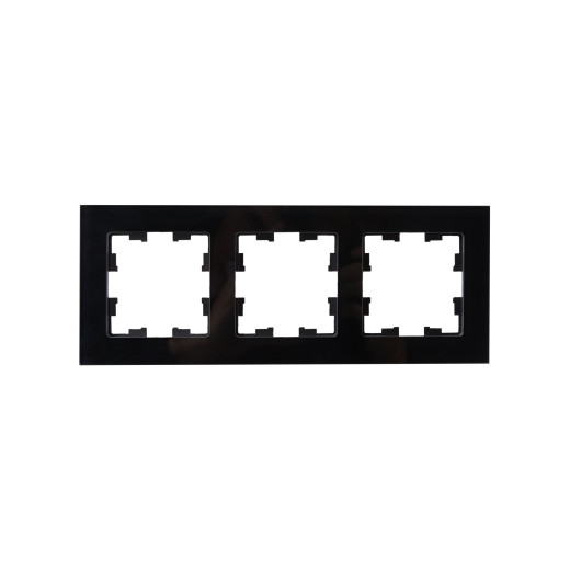 BRITE Рамка 3-мест. РУ-3-2-БрЧ стекло черн. IEK