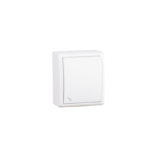 Simon15 Aqua Белый Переключатель 1-клавишный с/п наружный, IP54