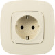 Valena ALLURE.Силовая розетка 2К+З 16А 250В с лицевой панелью.Безвинтовые зажимы.Слоновая кость