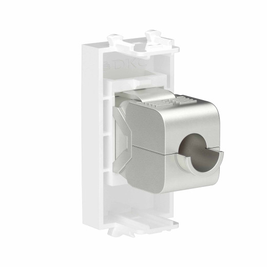 Компьютерная розетка RJ-45 без шторки модульная, кат.6А экранированная, Avanti, белое облако, 1 модуль