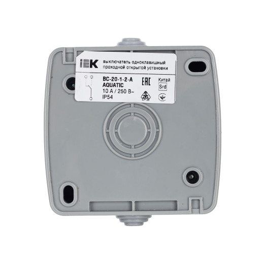 AQUATIC Выключ. 1 кл. пр. о/у 10А IP54 ВС-20-1-2-А GENERICA