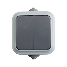 REXANT Выключатель двухклавишный влагозащищенный открытой установки IP 54, 10А.