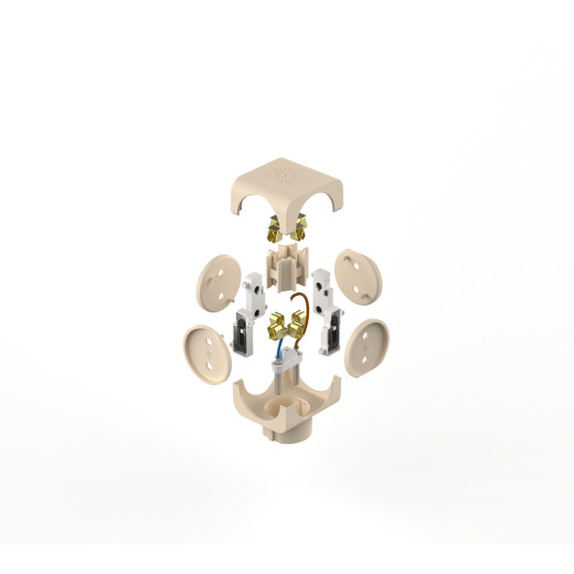 Разветвитель электрический ЭРА SP-4-I на 4 розетки без заземления 16А слоновая кость