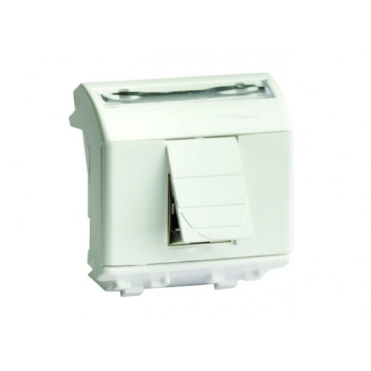 Ком.роз. RJ45 кат.6 экран., 8P8C, Brava, слон.кость, 2мод