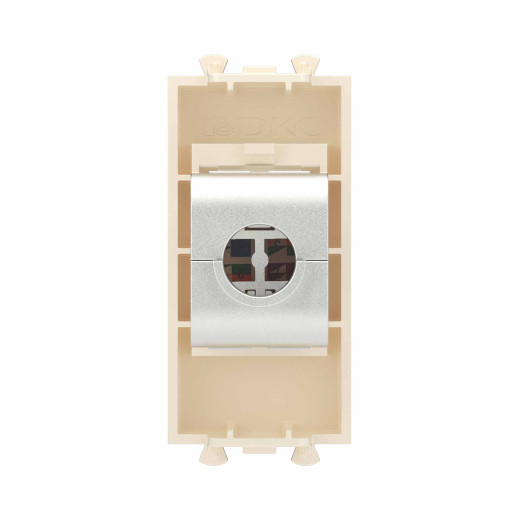 Компьютерная розетка RJ-45 без шторки модульная, кат.6 экранированная, Avanti, ванильная дымка, 1 модуль