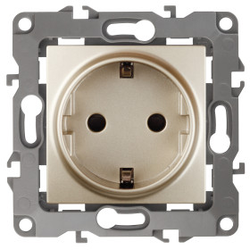 ЭРА Розетка Серия 12 12-2101-04 с заземлением 2P+E Schuko 16A-250В IP20 шампань
