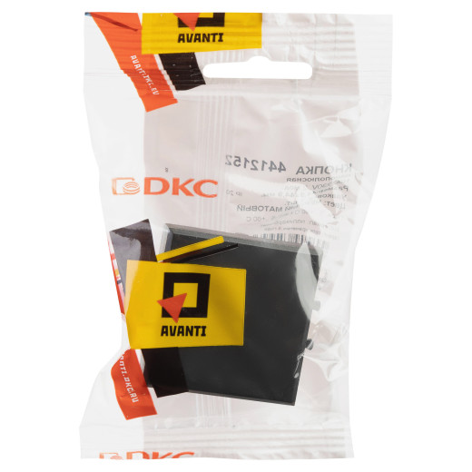 Кнопка одноклавишная модульная, Avanti, черный матовый, 2 модуля