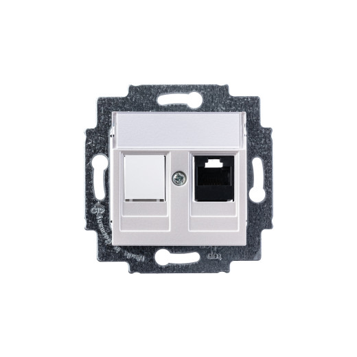 Розетка информационная ABB Levit RJ45 категория 5e и заглушка жемчуг