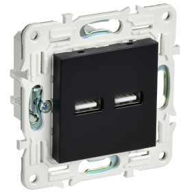 IEK SKANDY Черный Розетка USB A+A 3,1А SK-R15Bl