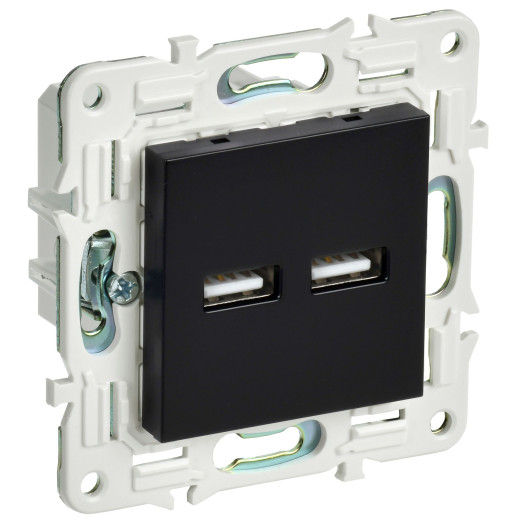 SKANDY Роз. USB A+A 3,1А SK-R15Bl черн. IEK