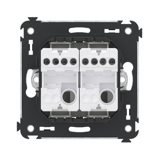 Кнопка двухклавишная в стену, Avanti, ванильная дымка