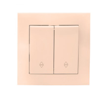 EKF PROxima Валенсия выключатель 2-кл. 10А кремовый проходной.