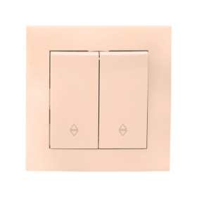 EKF PROxima Валенсия выключатель 2-кл. 10А кремовый проходной.