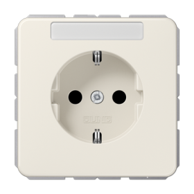JUNG Штепсельная розетка SCHUKO 16A 250V~ с защитой от детей и полем для надписи, слоновая кость