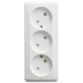 Systeme Electric Этюд наруж Бел Розетка 3-ая б/з со шторками 16А 250B